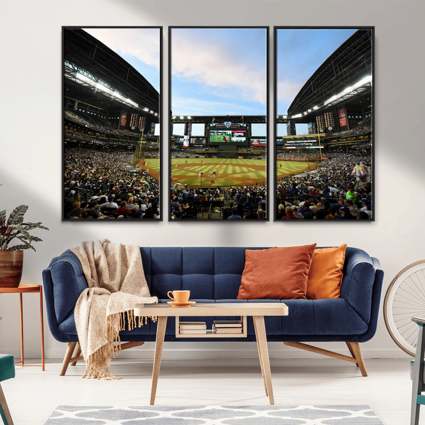 MGV-FC-48X32-3P - Arizona Diamondbacks Baseball Team Print - Phoenix Chase Field Stadium Wall Art Canvas Print