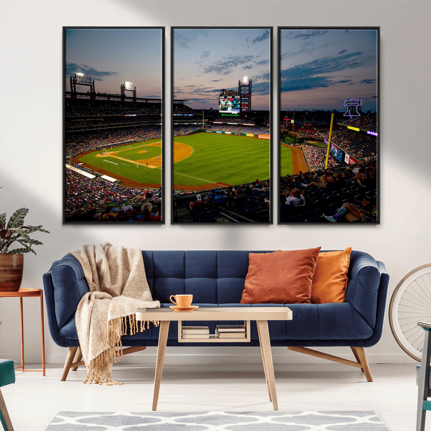 MGV-FC-48X32-3P - Philadelphia Phillies Baseball Team Print - Citizens Bank Park Stadium Wall Art Canvas Print