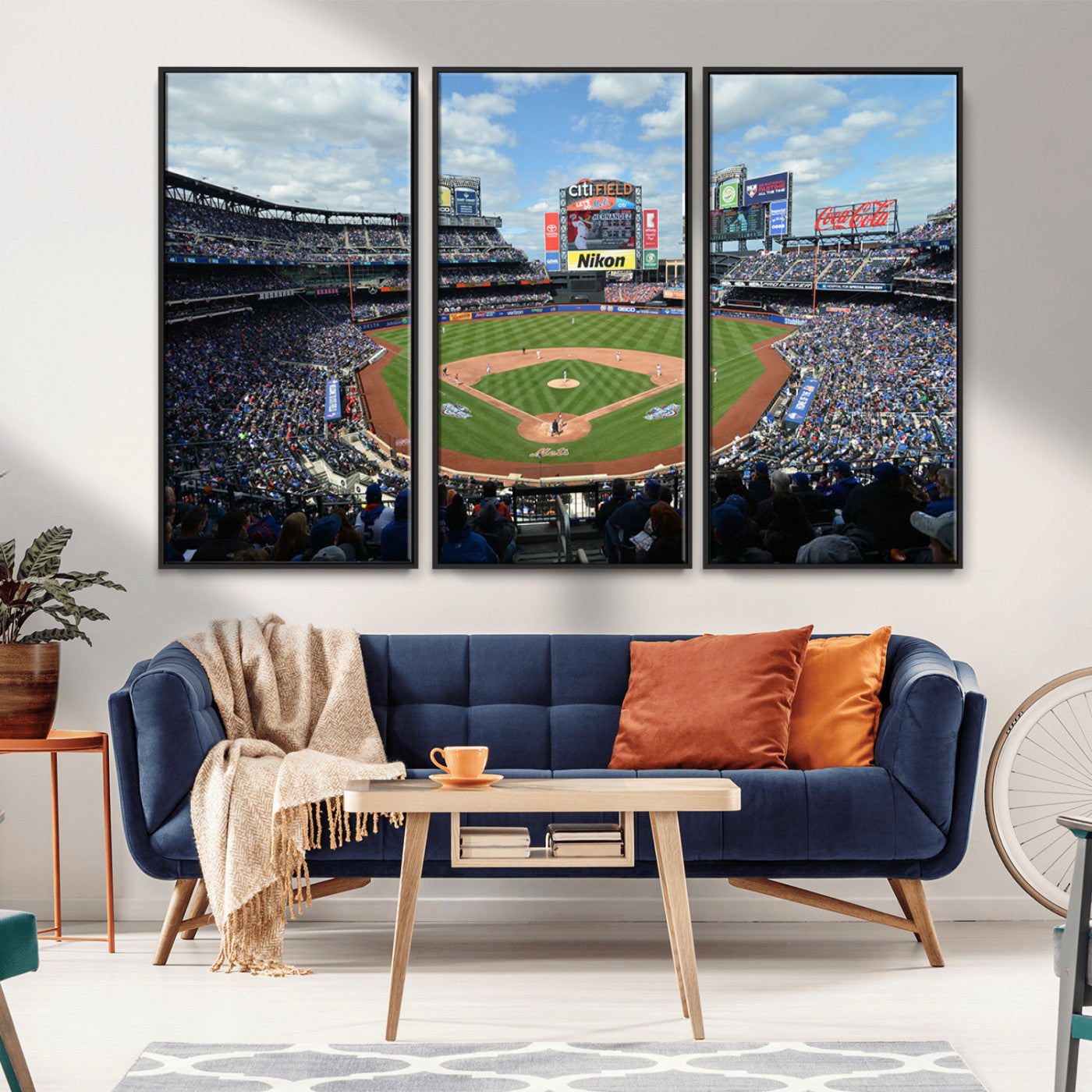 MGV-FC-48X32-3P - New York Mets Baseball Team Print - Citi Field Stadium Wall Art Canvas Print