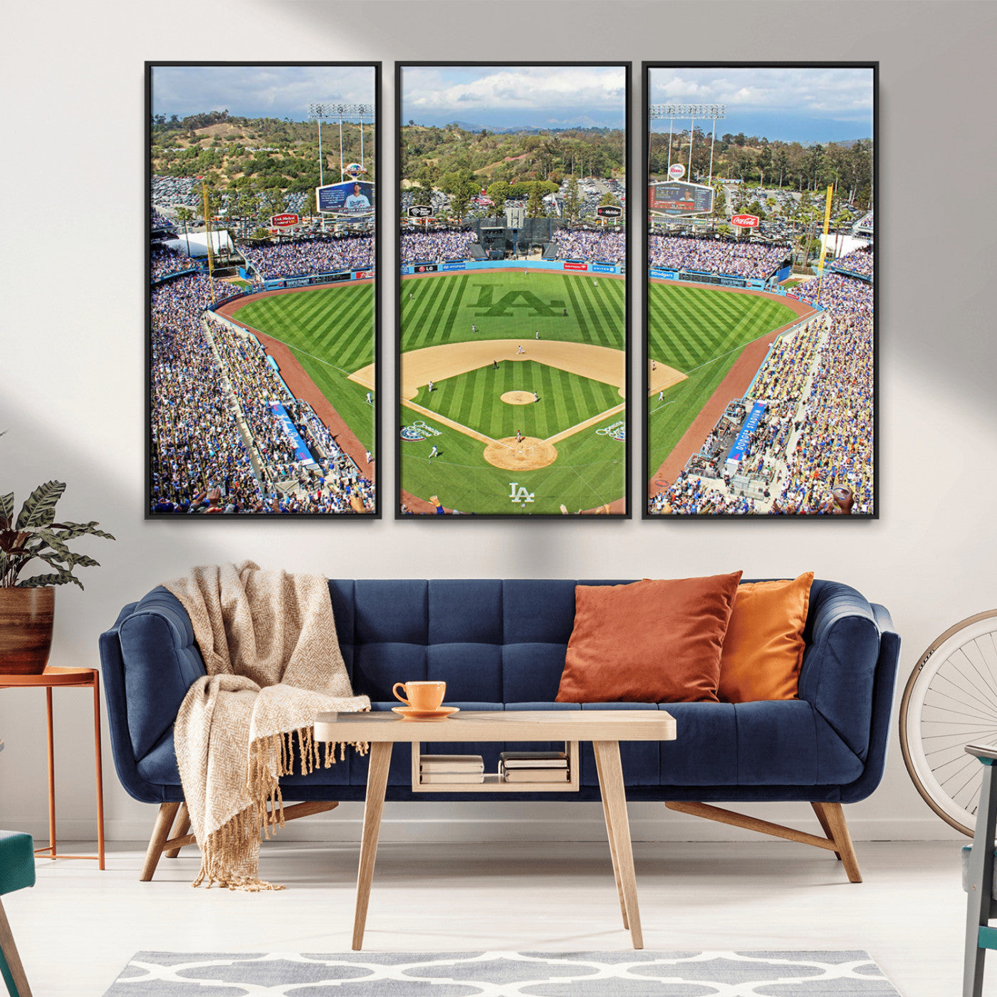 MGV-FC-48X32-3P - Citi Field Wall Art Print | 3-Panel New York Mets Baseball Stadium Canvas Print | Framed Sports Decor for Living Room, Man Cave, or Office