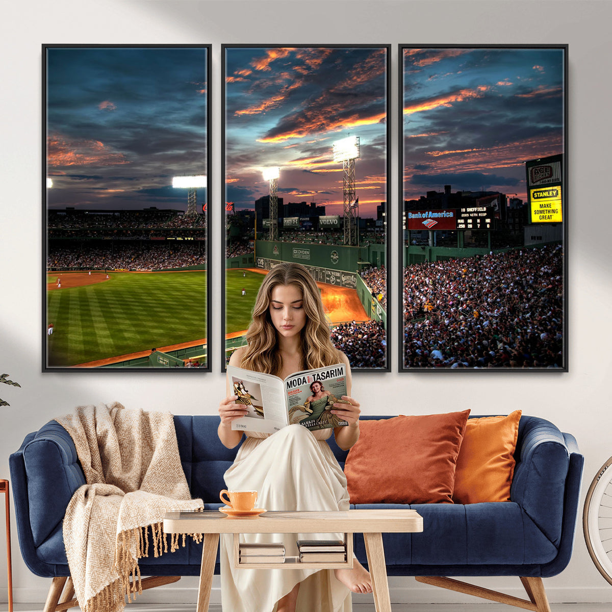 66781-MGV-CV-36X24 - Fenway Park Boston Massachusetts Stadium Wall Art Canvas Print