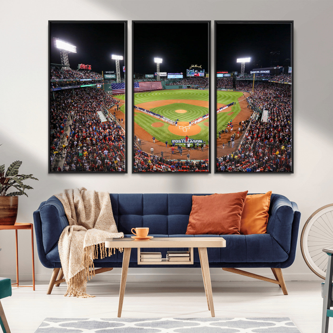 MGV-FC-48X32-3P - Fenway Park Wall Art Canvas Print | Large Baseball Stadium Canvas Print for Boston Red Sox Fans | Framed Ready-to-Hang Boston Sports Decor Artwork