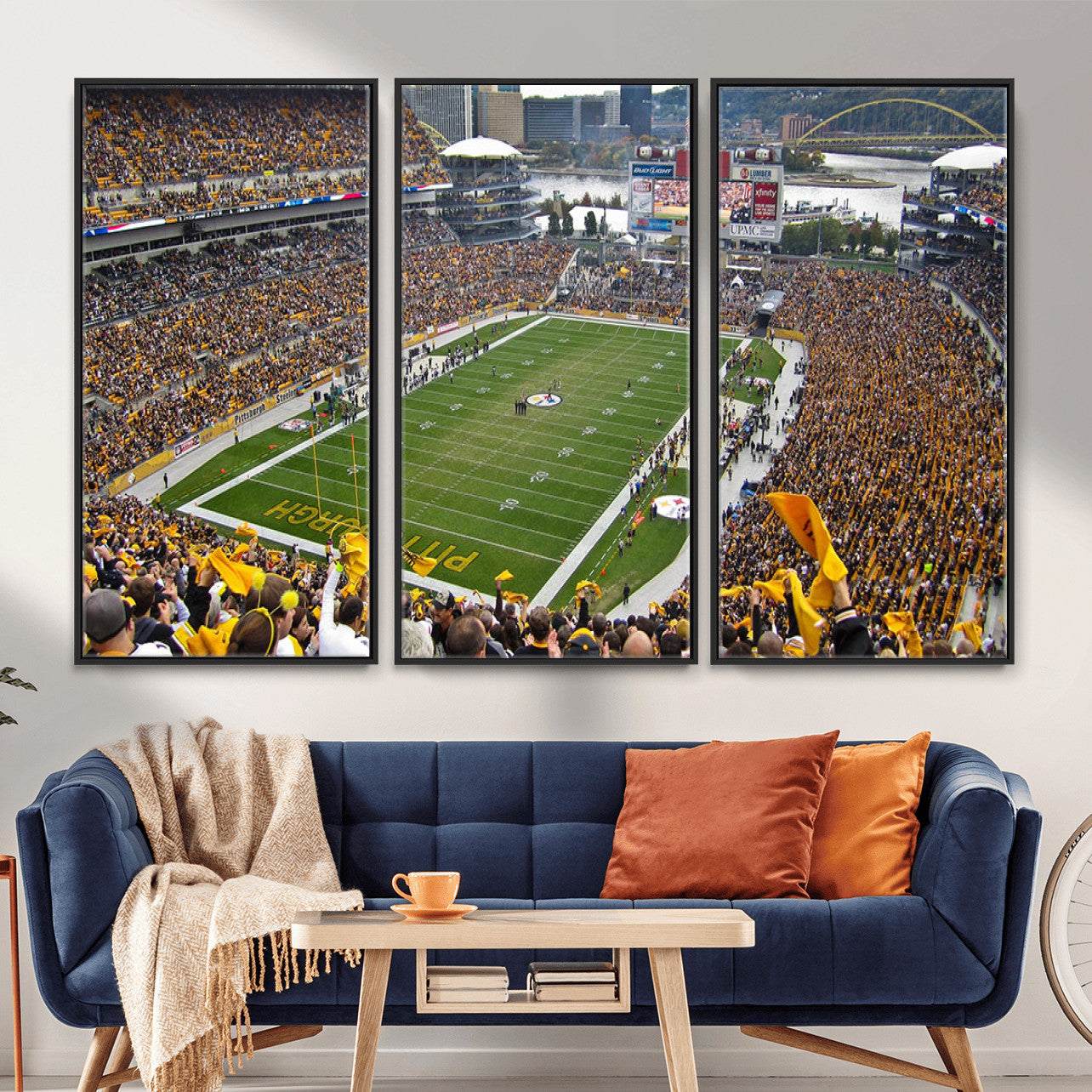 51419-MGV-FC-48X32-3P - Pittsburgh Steelers Print - Pittsburgh Heinz Field Stadium Wall Art Canvas Print