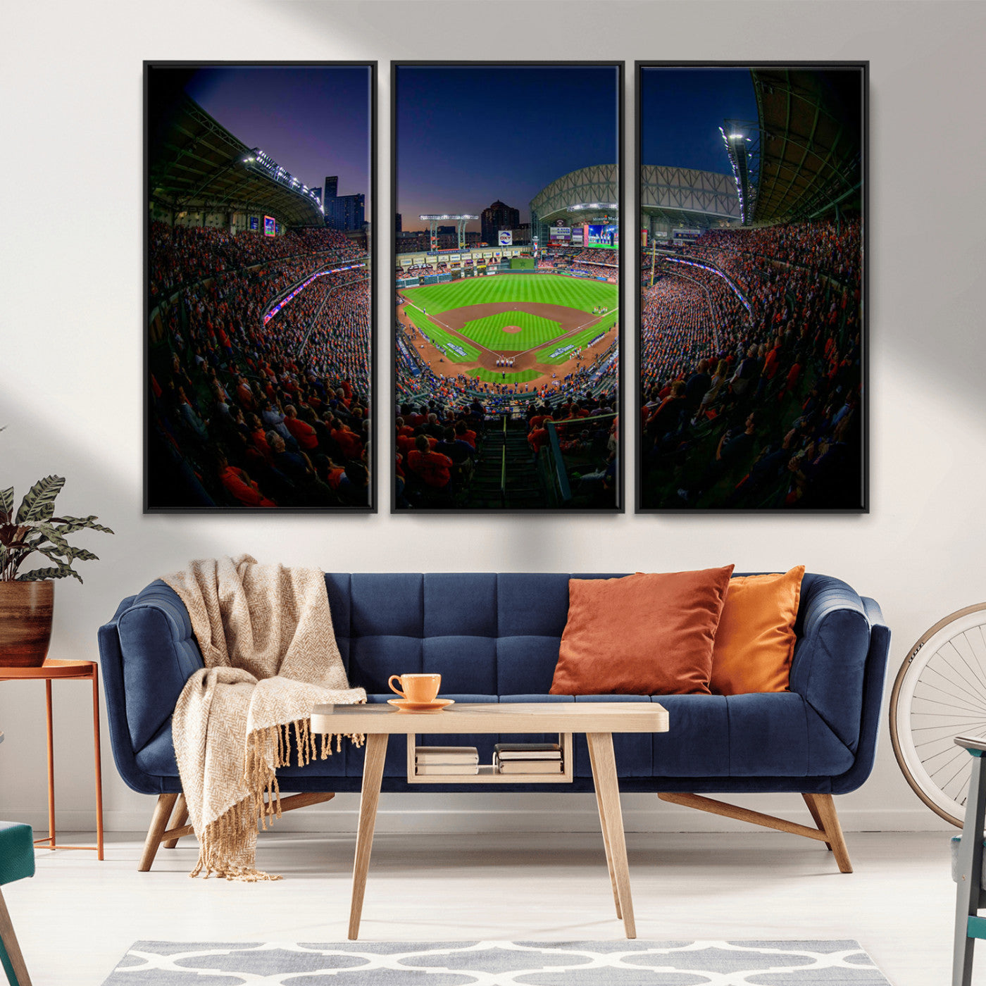 MGV-FC-48X32-3P - Houston Astros Baseball Team Print - Houston Minute Maid Park Stadium Wall Art Canvas Print