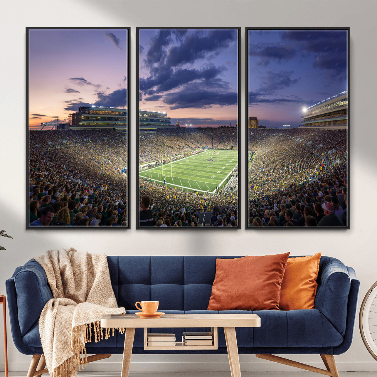 50825-MGV-CV-36X24 - Notre Dame Fighting Irish Football Team Print - Notre Dame Stadium Wall Art Canvas Print