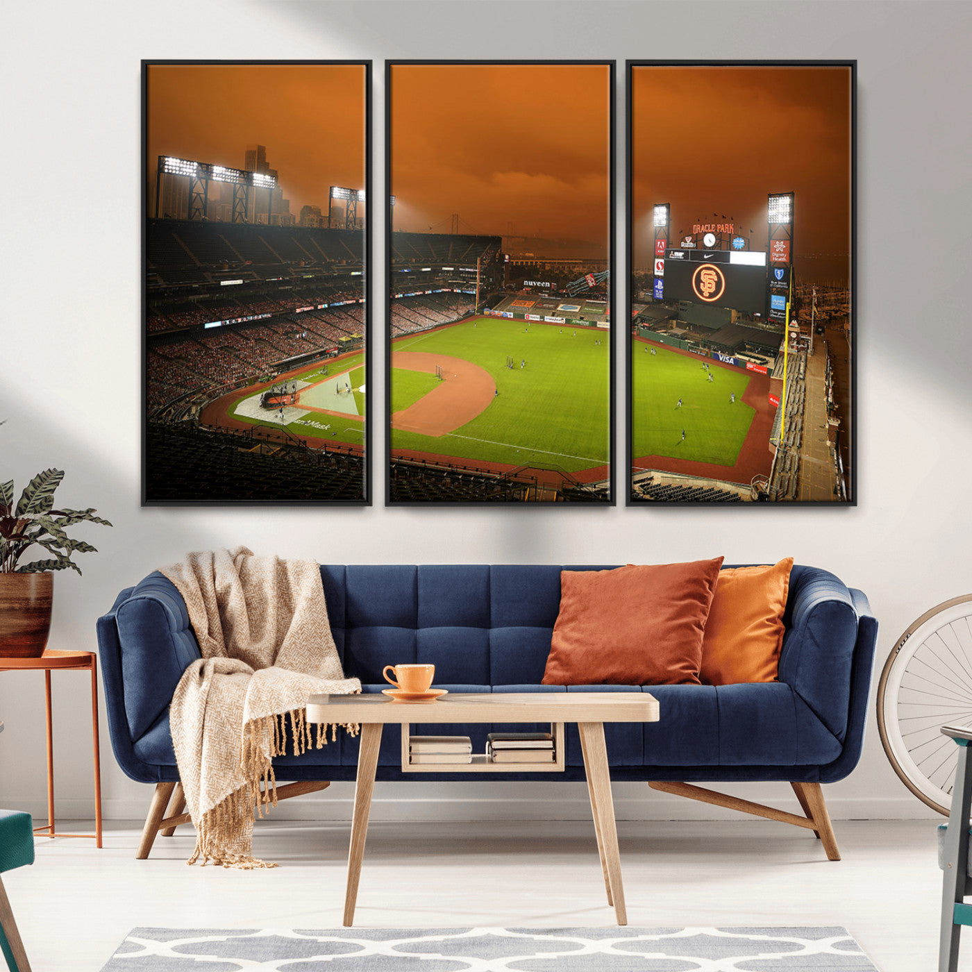 MGV-FC-48X32-3P - San Francisco Giants Baseball Team Print - Oracle Park Stadium Wall Art Canvas Print