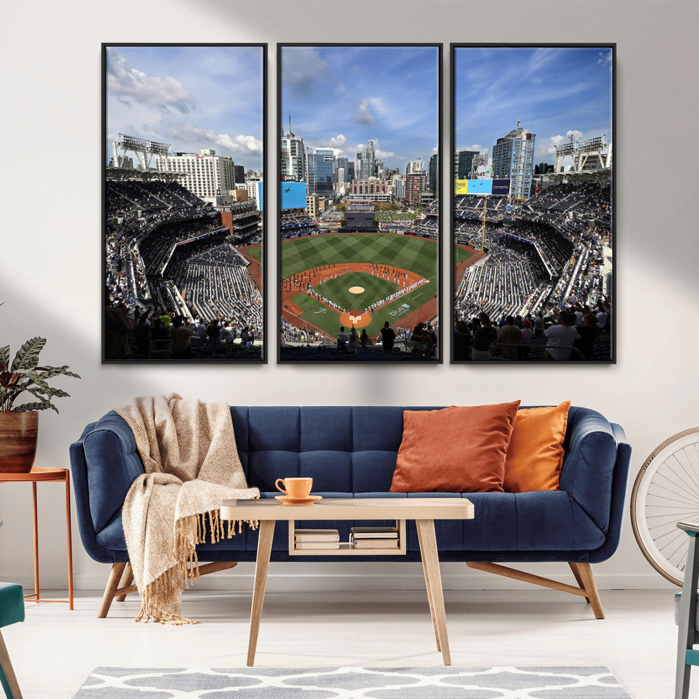 MGV-FC-48X32-3P - San Diego Padres Baseball Team Print - Petco Park Stadium Wall Art Canvas Print