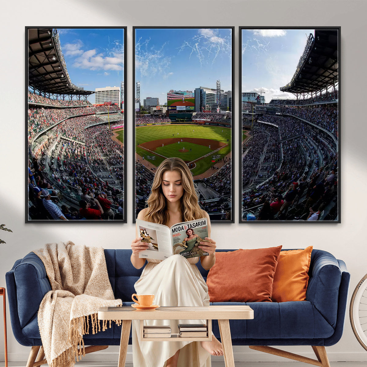 78608-MGV-CV-36X24 - Truist Park Stadium Canvas Wall Art, Atlanta Braves Game Day Decor