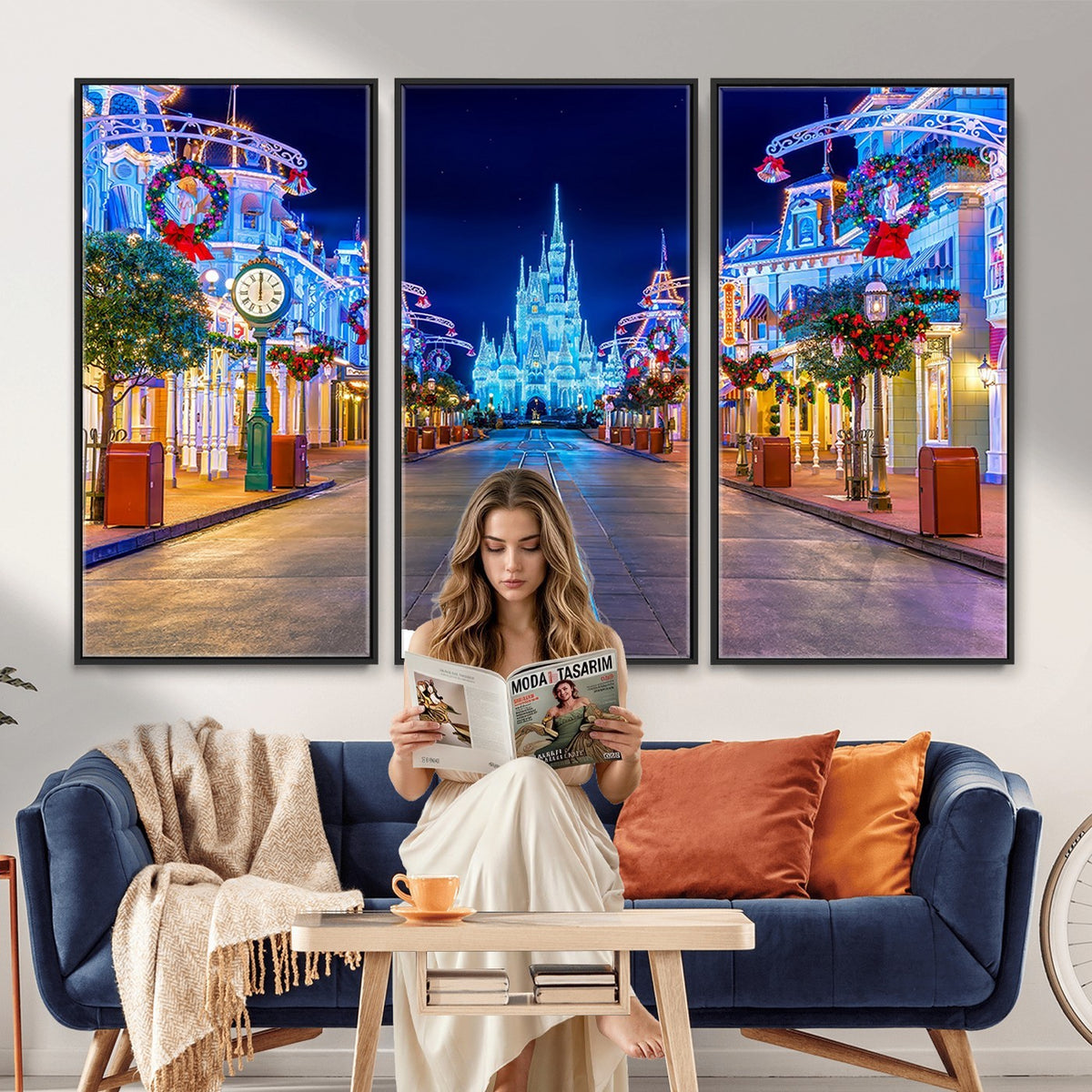 12470-MGV-CV-24X16 - Disney Wall Art | Castle Large Wall Art, Disney Magic Kingdom Print for Kids Room Decor