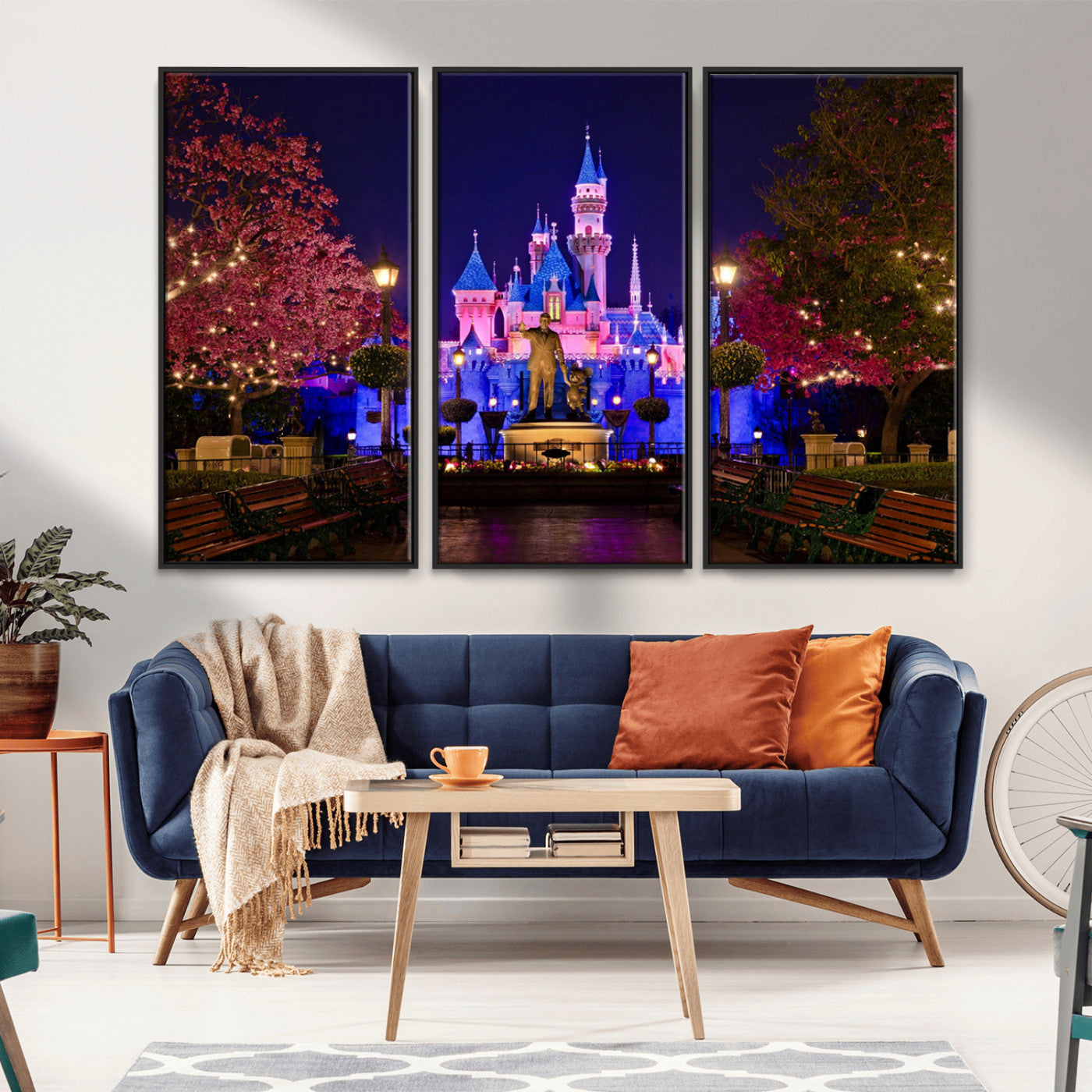 MGV-FC-48X32-3P - Castle Large Wall Art Disney Magic Kingdom Kids Room Decor - Disney World Christmas Home Decor Child