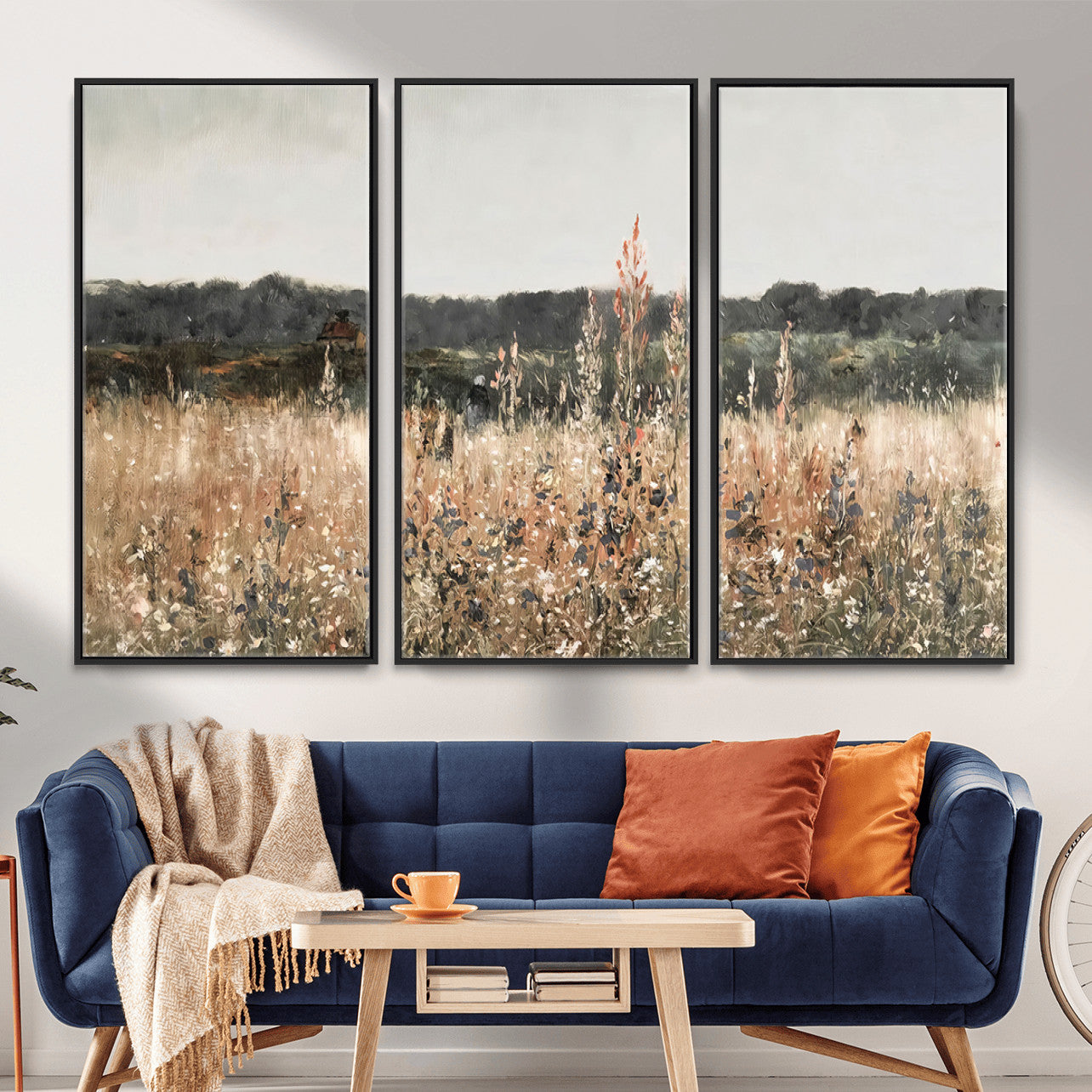16595-MGV-CV-36X24 - Rustic Field Landscape Wall Art Print, Abstract Field Canvas Wall Art for Barn Decoration