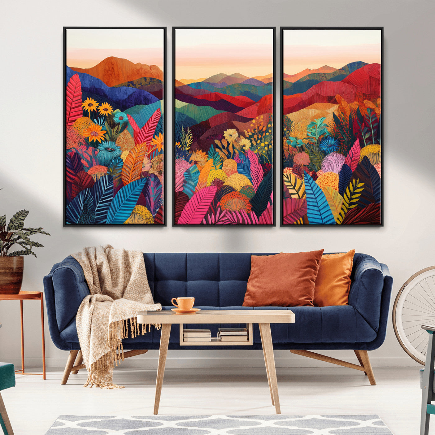 MGV-FC-48X32-3P - YAYOI KUSAMA Abstract Print - Landscape Canvas Wall Art Print - Vibrant Modern Decor for Living