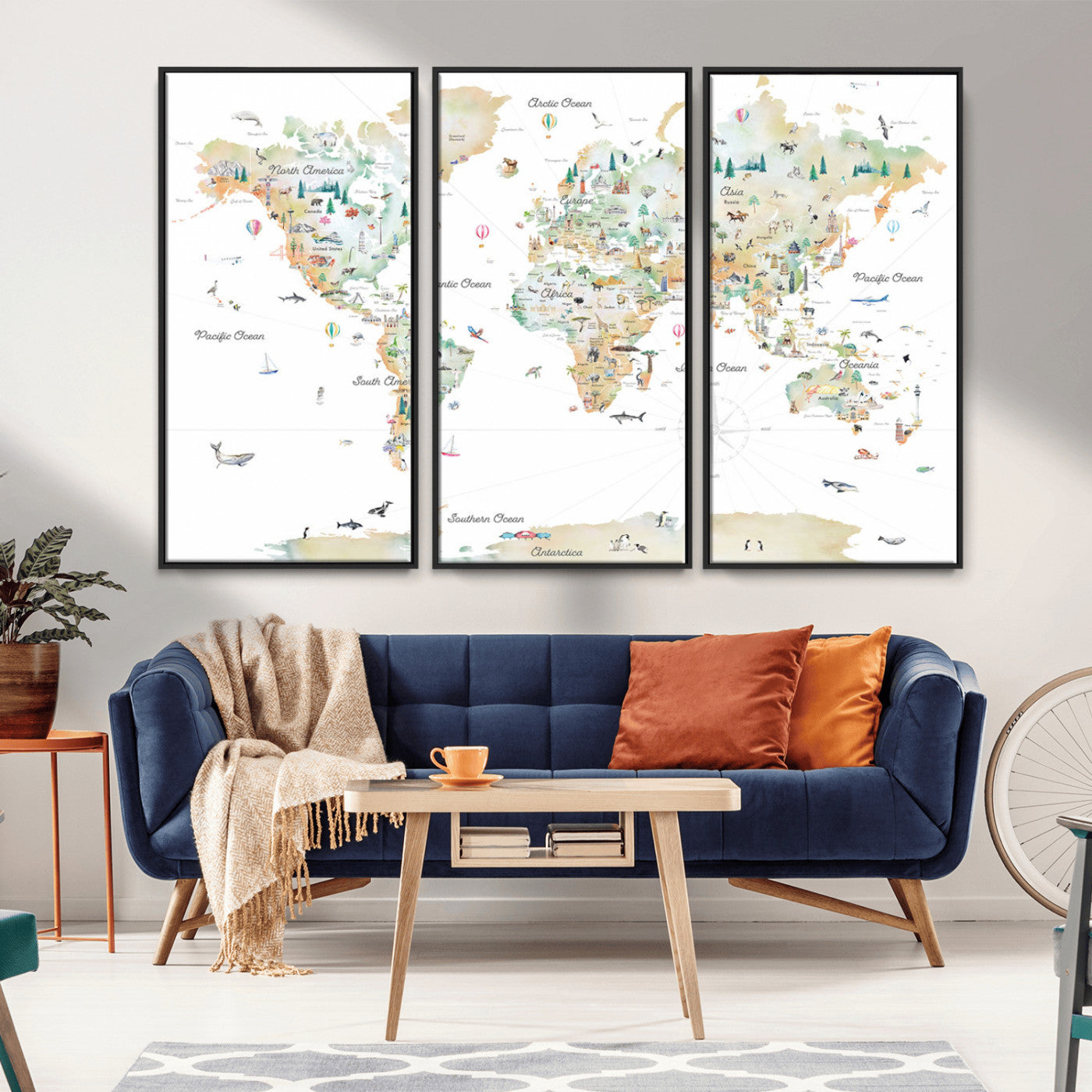MGV-FC-48X32-3P - Push Pin World Map Canvas Print – Framed Wall Art for Couples to Track Their Travels – Anniversary