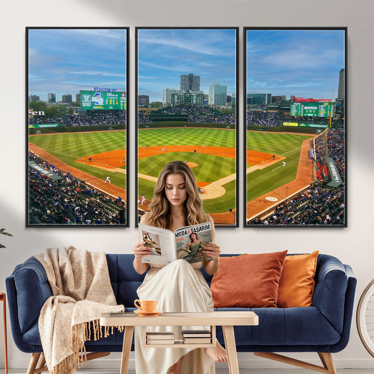 86839-MGV-CV-36X24 - Wrigley Field Chicago Cubs Panoramic Canvas Print
