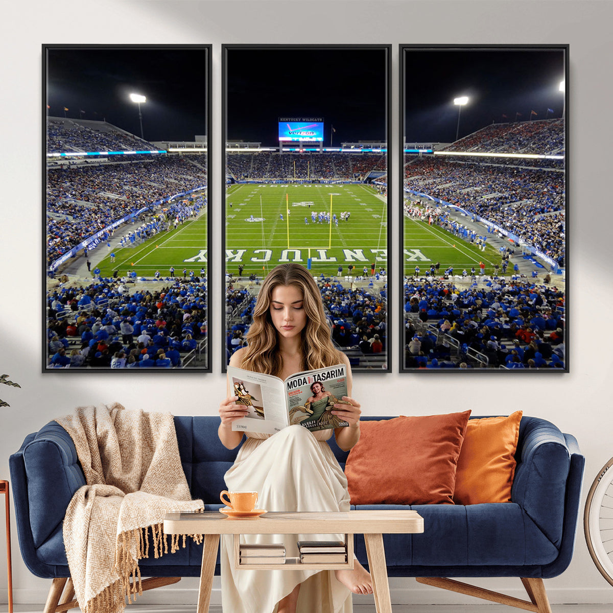 14304-MGV-CV-36X24 - Kroger Field Canvas Wall Art, Kentucky Stadium Wall Art, Framed and Ready to Hang