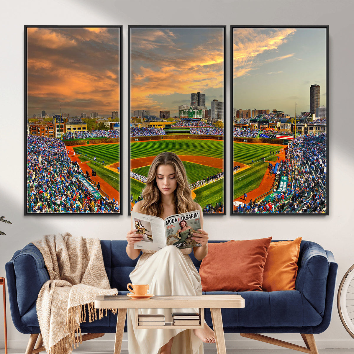 45635-MGV-CV-36X24 - Chicago Wrigley Field Wall Art Canvas Print