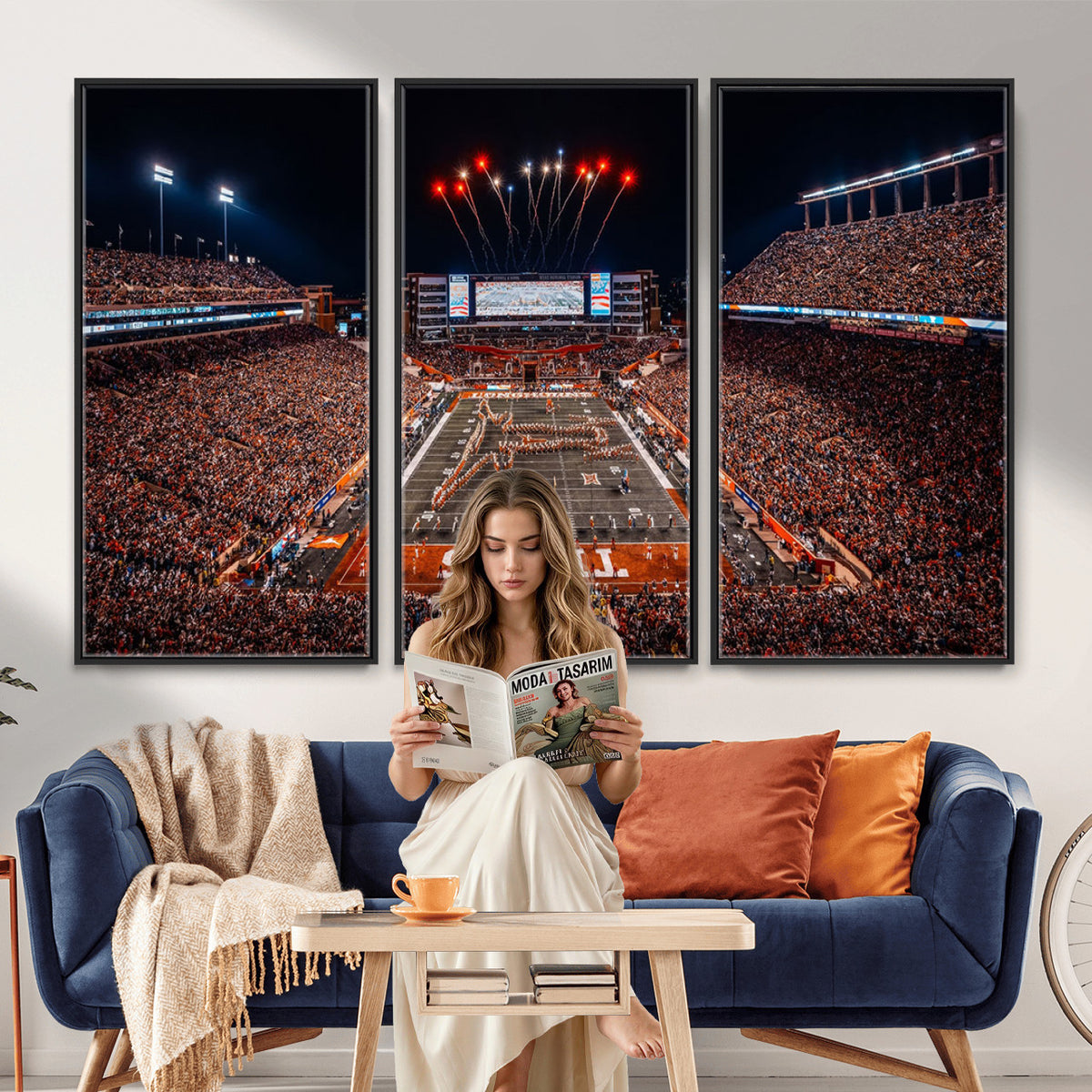 58778-PAN-FL-20X10 - Darrell K Royal Memorial Stadium | Texas Longhorns | Print Decor Wall Art Design for Home & Office Decoration