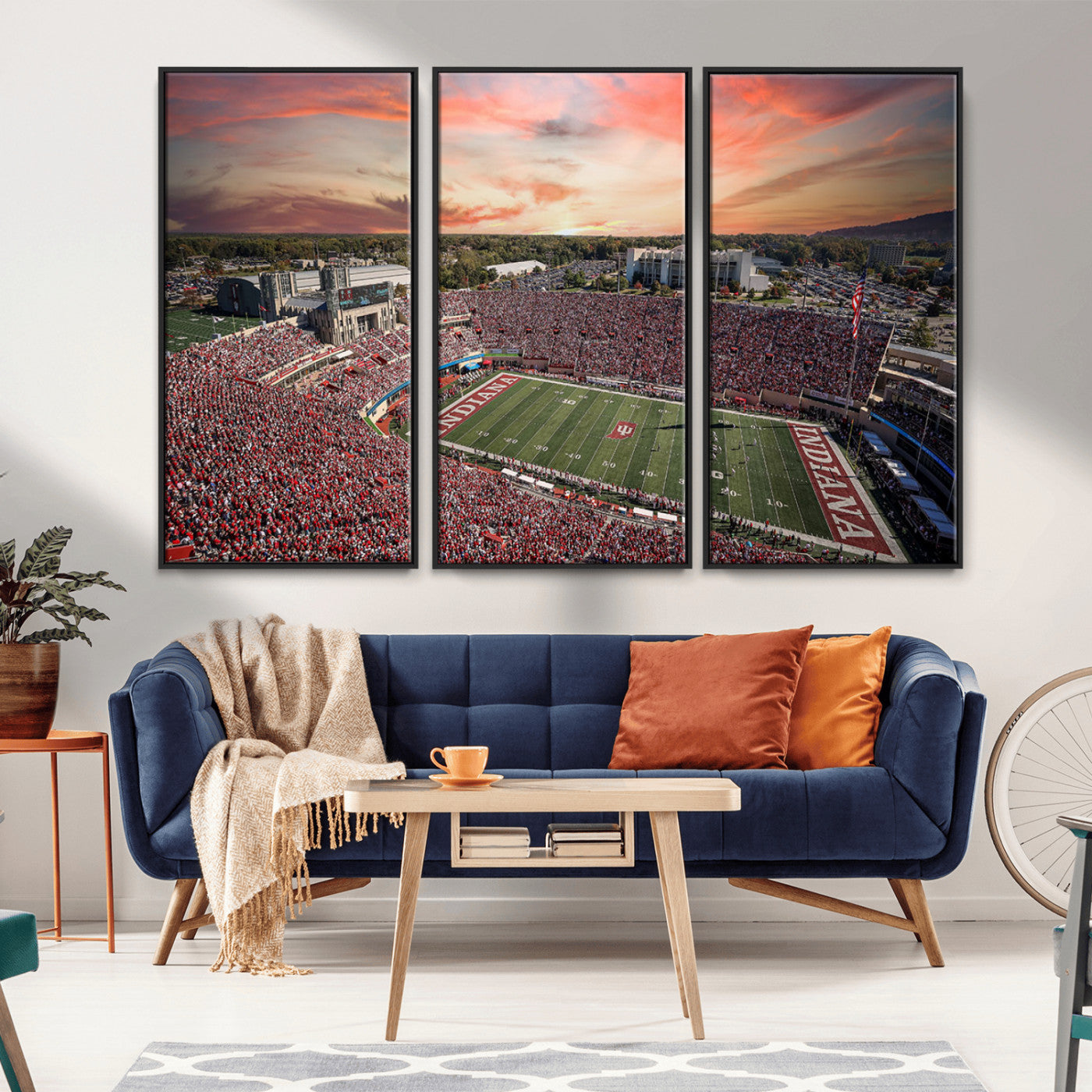 MGV-FC-48X32-3P - Indiana Memorial Stadium Wall Art Canvas Print, Framed Studium Canvas Art, Indiana Memorial Stadium