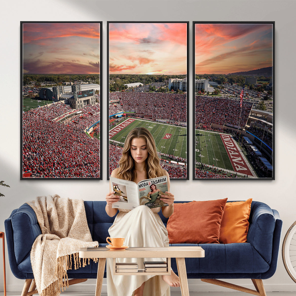 51135-MGV-CV-36X24 - Indiana Memorial Stadium Wall Art Canvas Print