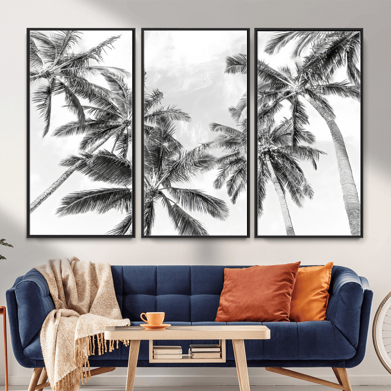 62113786-MGV-CV-36X24 - Palm Trees Wall Art – Tropical Breeze Canvas Print, Vacation Island Silhouette, Coastal Calm and Summer Paradise for Living Room or Beach House Decor