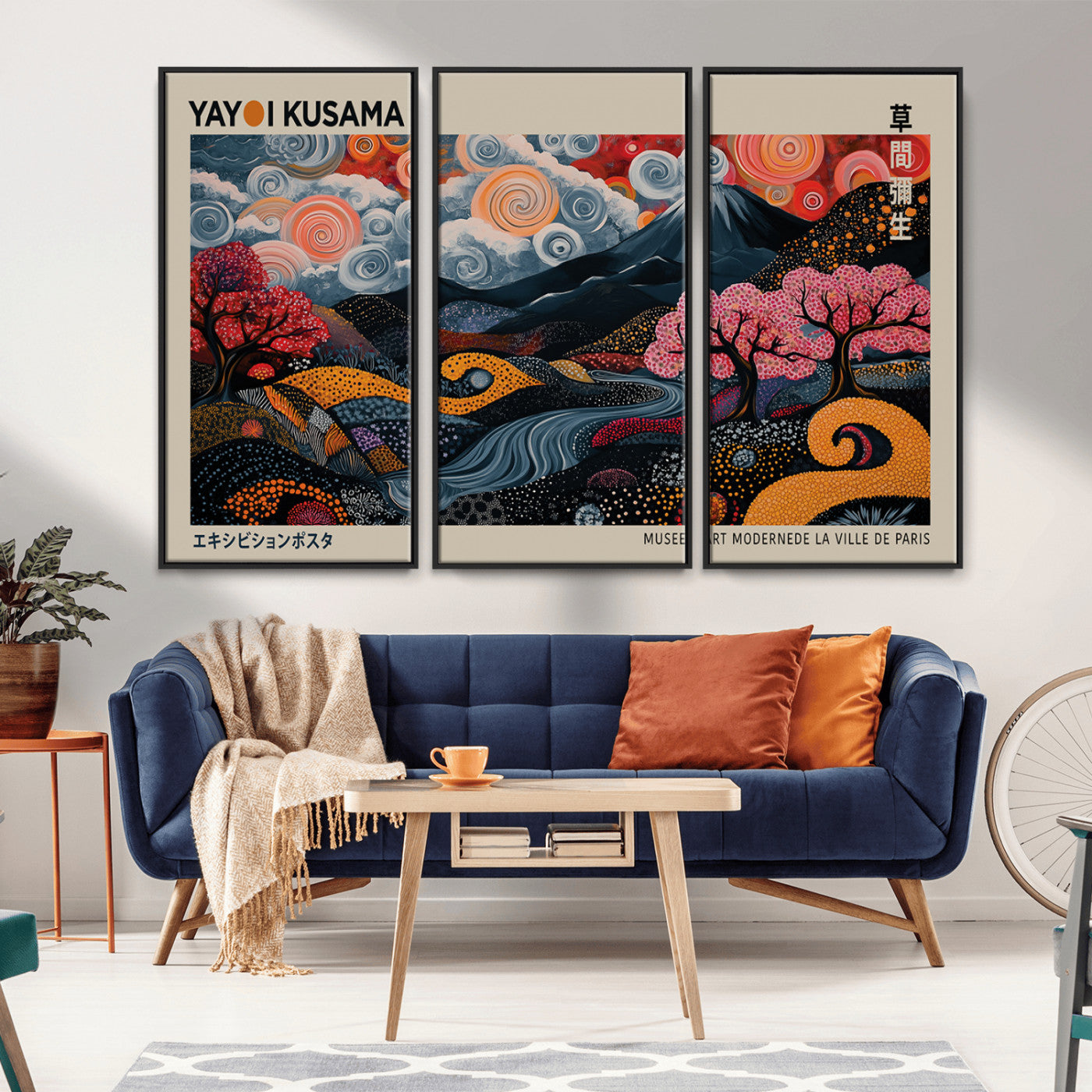 MGV-FC-48X32-3P - Modern Japanese Wall Art Print Yayoi Kusama Canvas