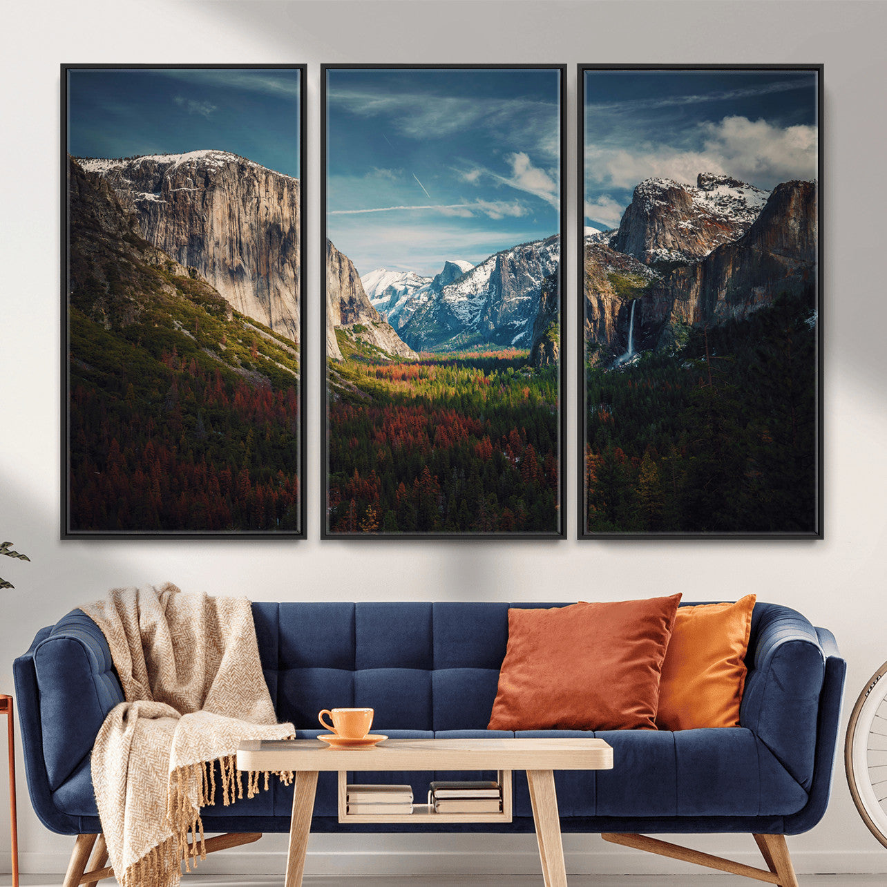 15244033-MGV-CV-36X24 - Yosemite National Park Wall Art – Framed Mountain Landscape El Capitan Canvas Print Scenic Decor for Home, Office Decor