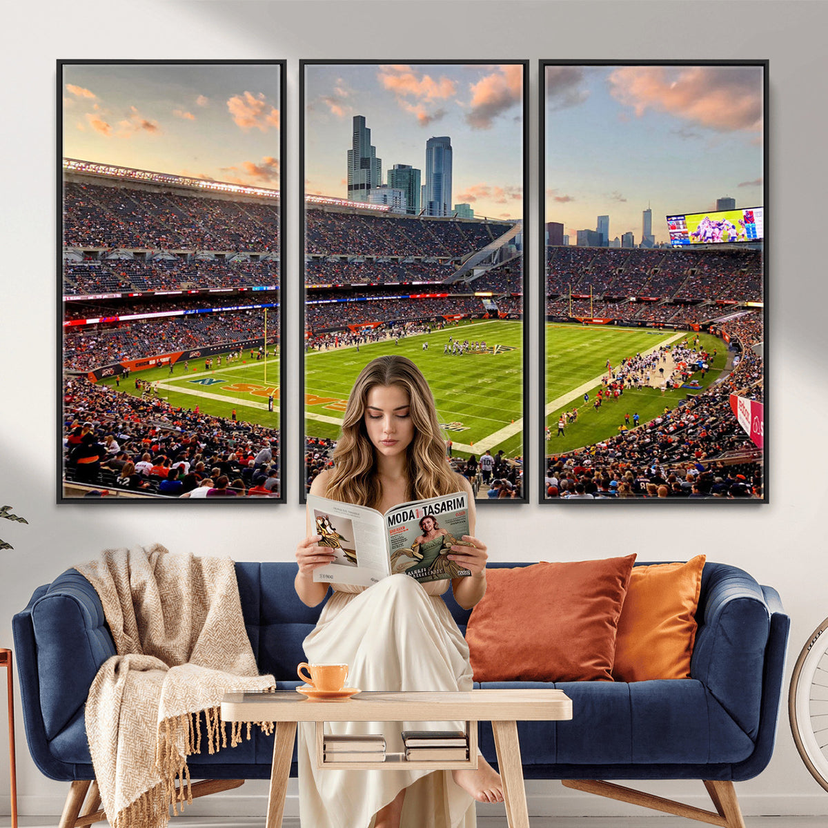 55377093-PAN-FL-20X10 - Chicago Bears Soldiers Field Wall Art Canvas Print, Man Cave Wall Decor