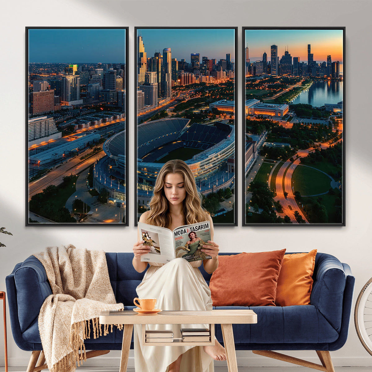 36690345-MGV-CV-36X24 - Chicago Bears Soldiers Field Wall Art Canvas Print