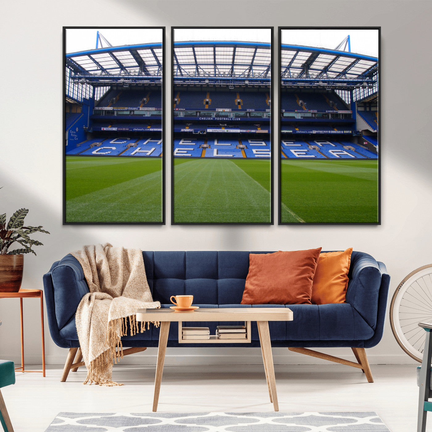 MGV-FC-48X32-3P - Stamford Bridge Chelsea Football Stadium Canvas Wall Art Print – Immersive Stadium Experience for