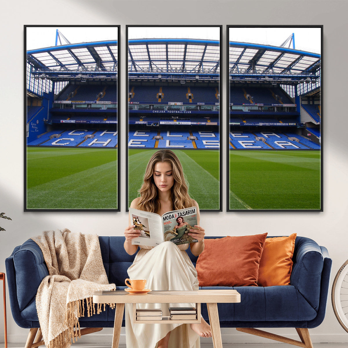 38616413CHELSA-MGV-CV-36X24 - Stamford Bridge Chelsea Football Stadium Canvas Wall Art