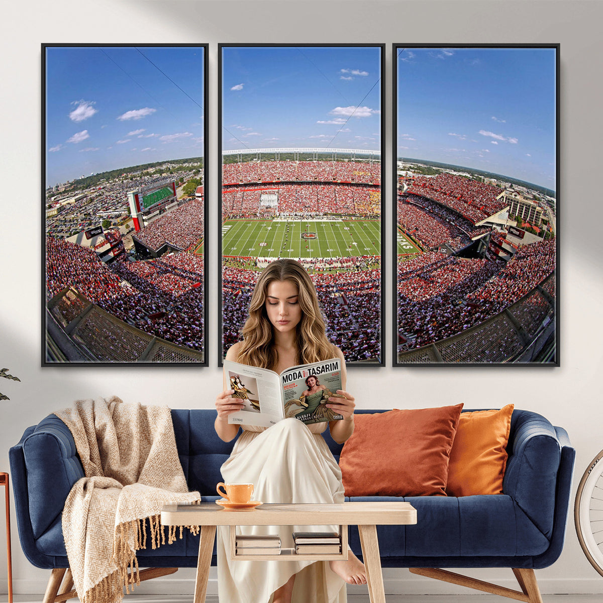 29492070-MGV-CV-36X24 - William Brice Stadium Wall Art Canvas Print, Stadium Crowd on Football Game Day