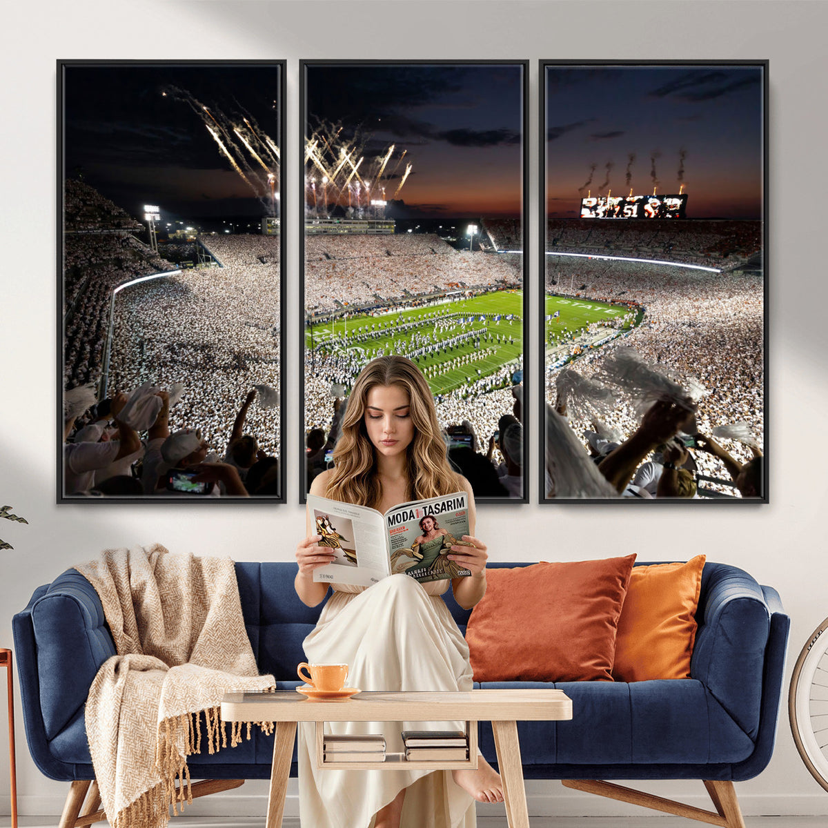 26666-MGV-CV-36X24 - Penn State Stadium Wall Art Canvas Print, White Out