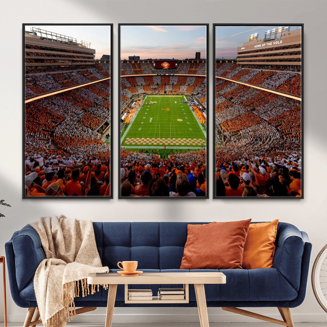 37160229-MGV-CV-36X24 - Tennessee Neyland Stadium Wall Art, Sports Arena Canvas Print, Panoramic Stadium Canvas Artwork for Home, Office