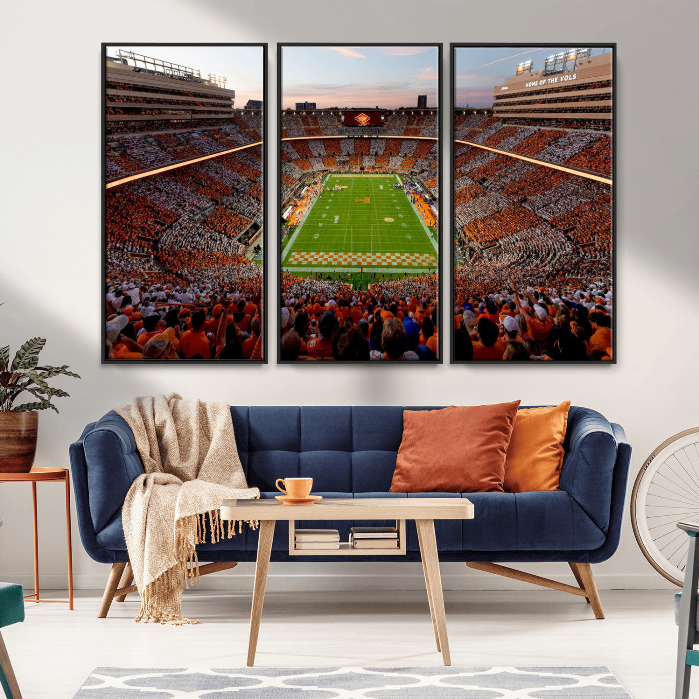 37160229-MGV-FC-48X32-3P-Tennessee Neyland Stadium Wall Art Print, Sports Arena Canvas Wall Art, Panoramic Stadium Canvas Print, Modern Athletic Field Art Printing