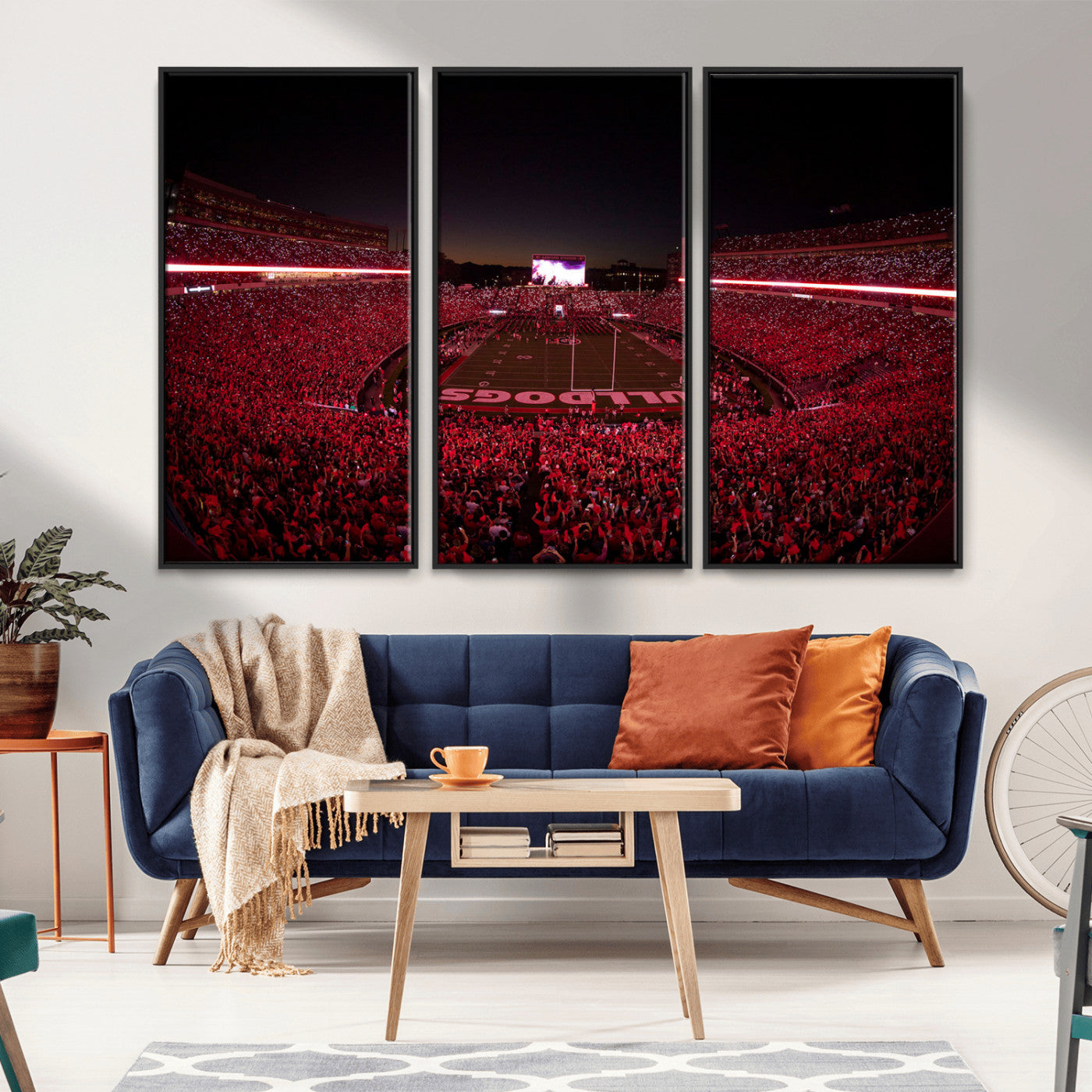 Dooley Stadium Wall Art Print, Sports Arena Canvas Wall Art, Dooley Field at Sanford Stadium Canvas Print, Modern Athletic Field Art Printing