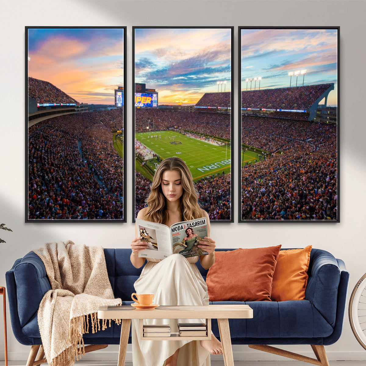 29755746-MGV-CV-36X24 - Jordan-Hare Stadium Wall Art Canvas Print, Football Stadium