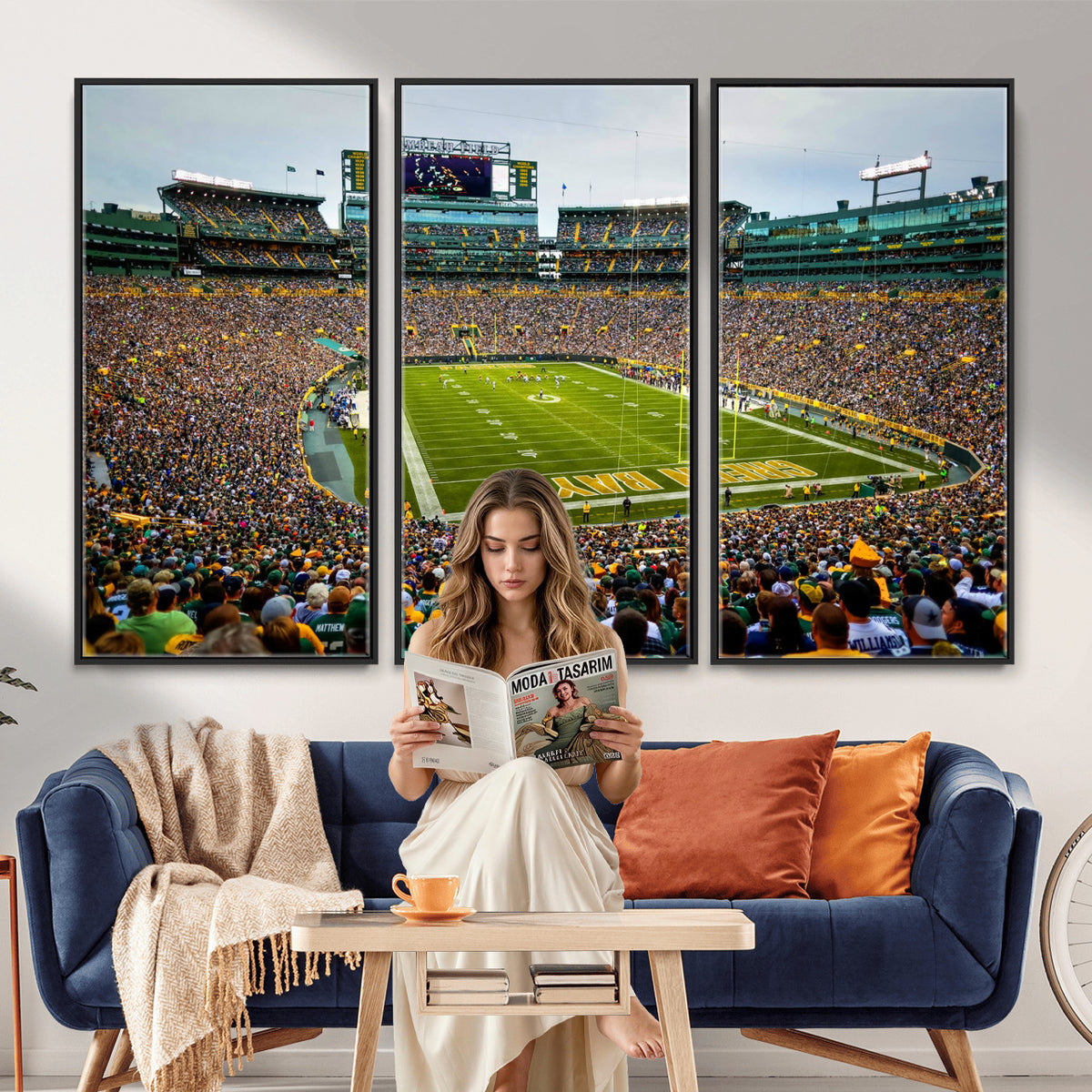 GBP101-MGV-CV-36X24 - Green Bay Packers Lambeau Field Stadium Wall Art Canvas Print