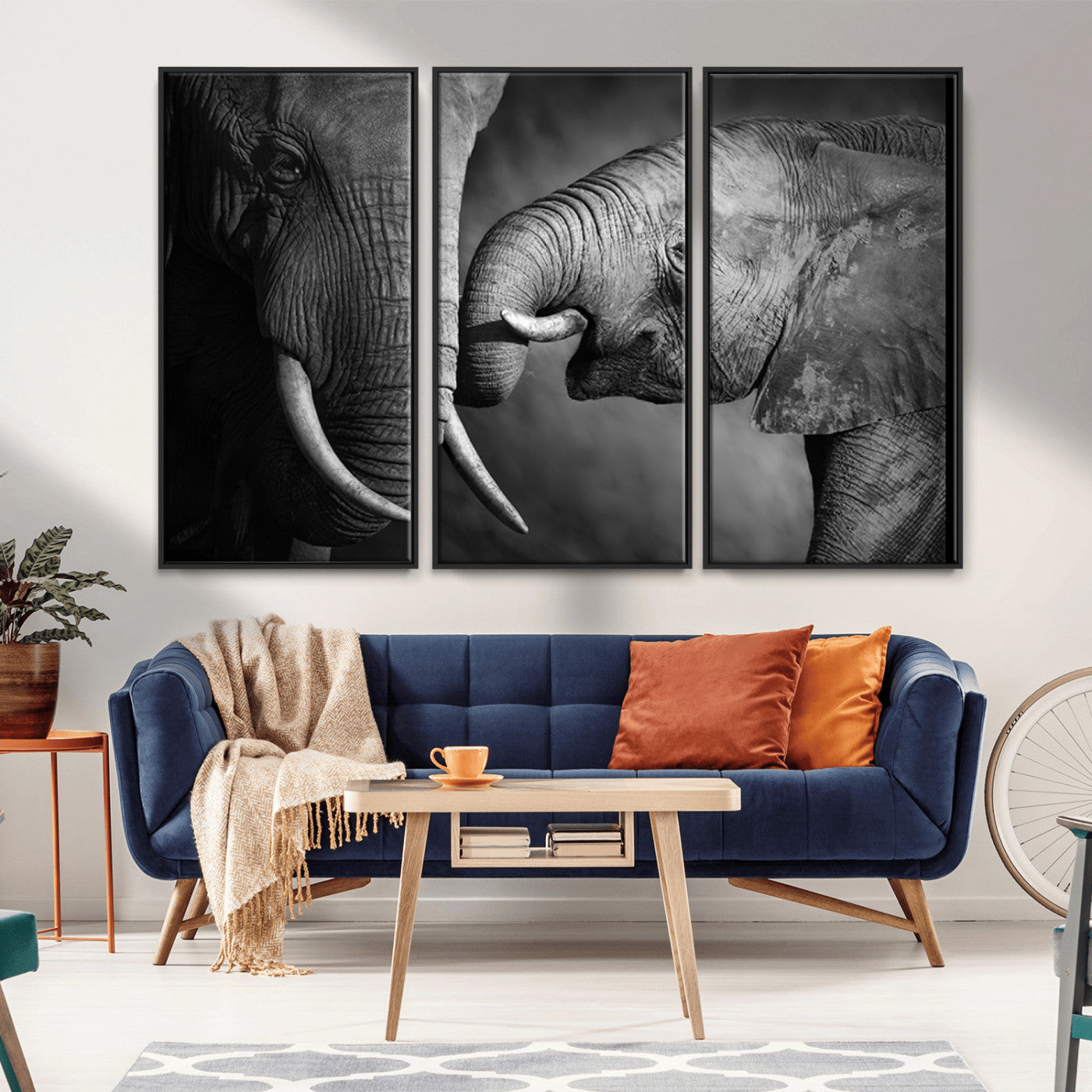 MGV-FC-48X32-3P - Wild Elephant Wall Art Canvas Print