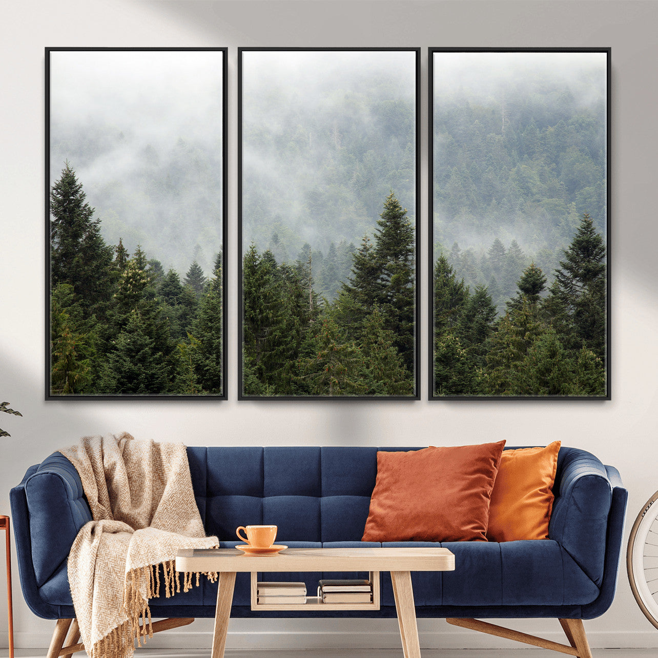 37010054-MGV-CV-36X24 - Misty Mountain Forest Wall Art Canvas Print