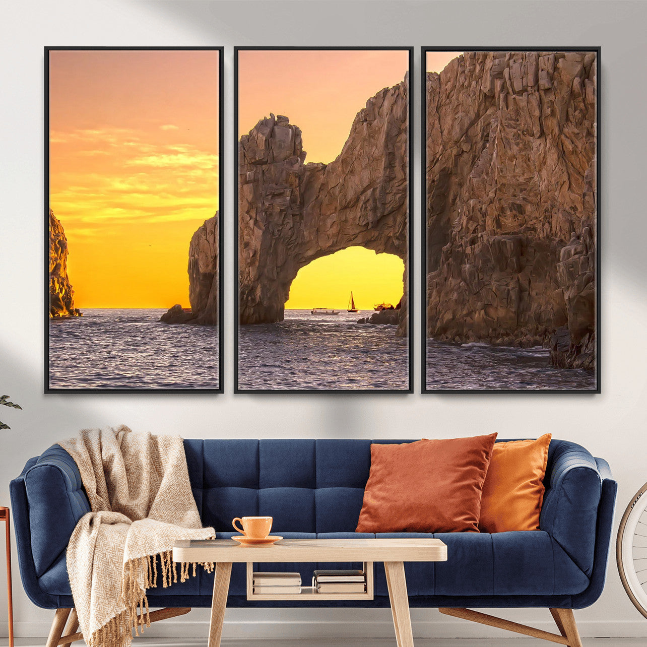 66414515-MGV-CV-36X24 - El Arco Cabo San Lucas Ocean Arch Wall Art Canvas Print, Baja California Rock Arch Seascape Canvas Print, Mexico Coastal Landmark Scenic Art Printing