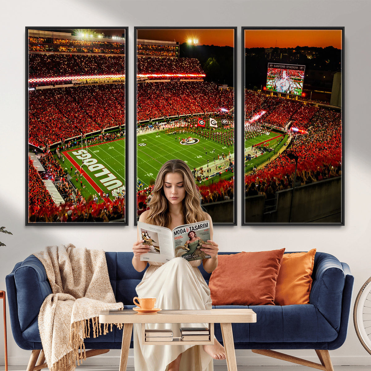 48894104-MGV-CV-36X24 - Georgia Bulldogs Stadium Wall Art Canvas Print, Sanford Stadium
