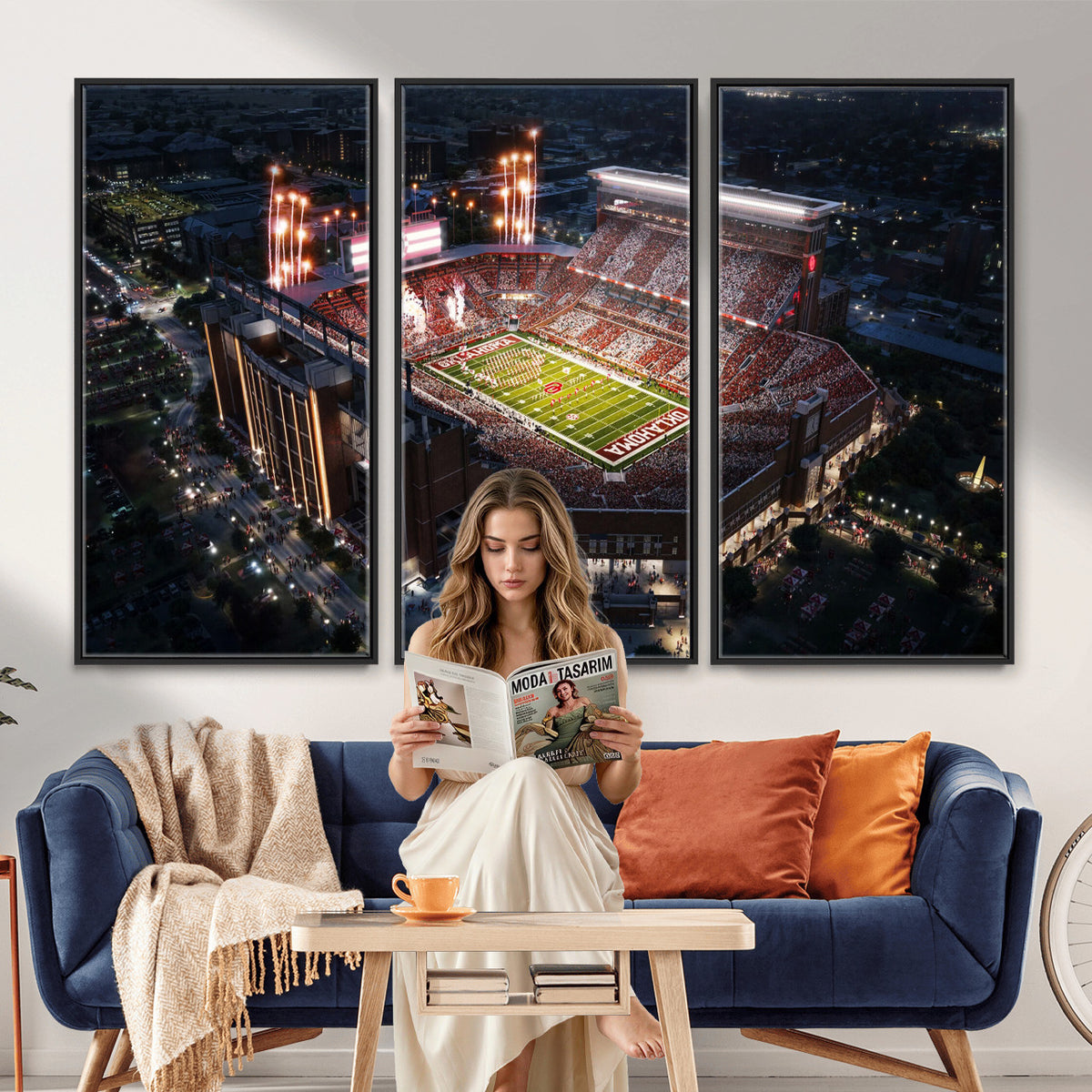 16867141-MGV-CV-36X24 - Oklahoma Memorial Stadium, Gaylord Memorial Stadium Wall Art
