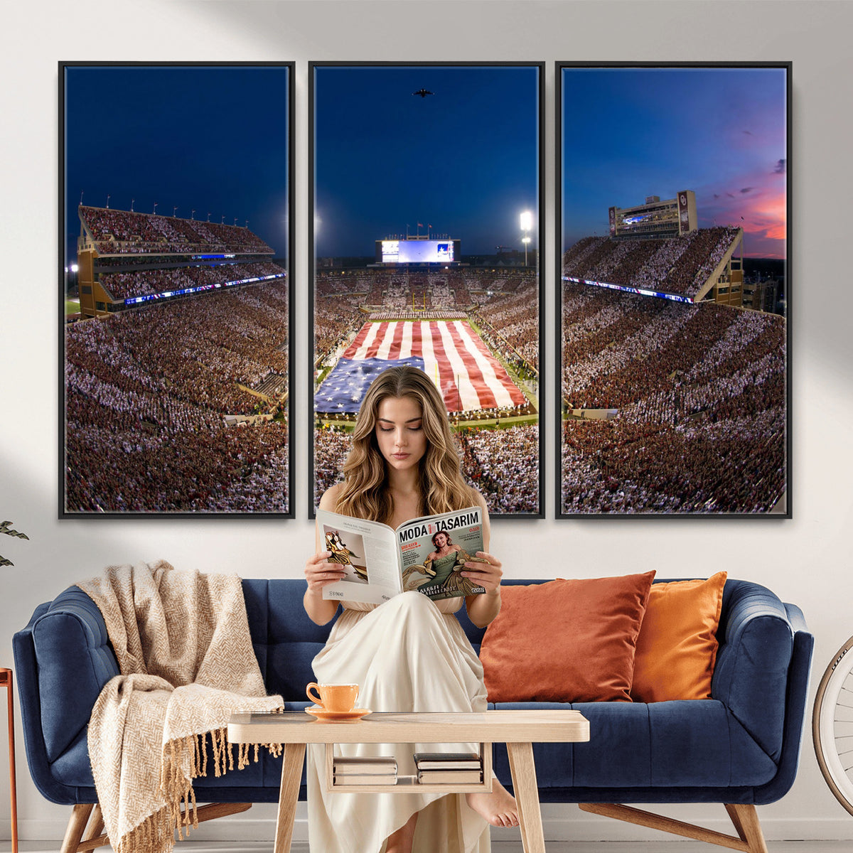 12979182-MGV-CV-36X24 - Oklahoma Sooners Memorial Stadium Wall Art Canvas Print