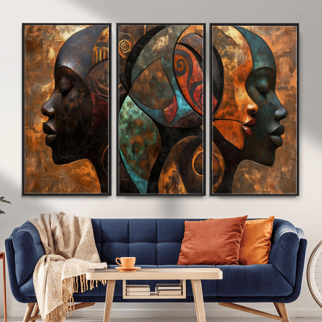 81517886-MGV-CV-36X24 - Abstract Afro American Women Wall Art Canvas Print