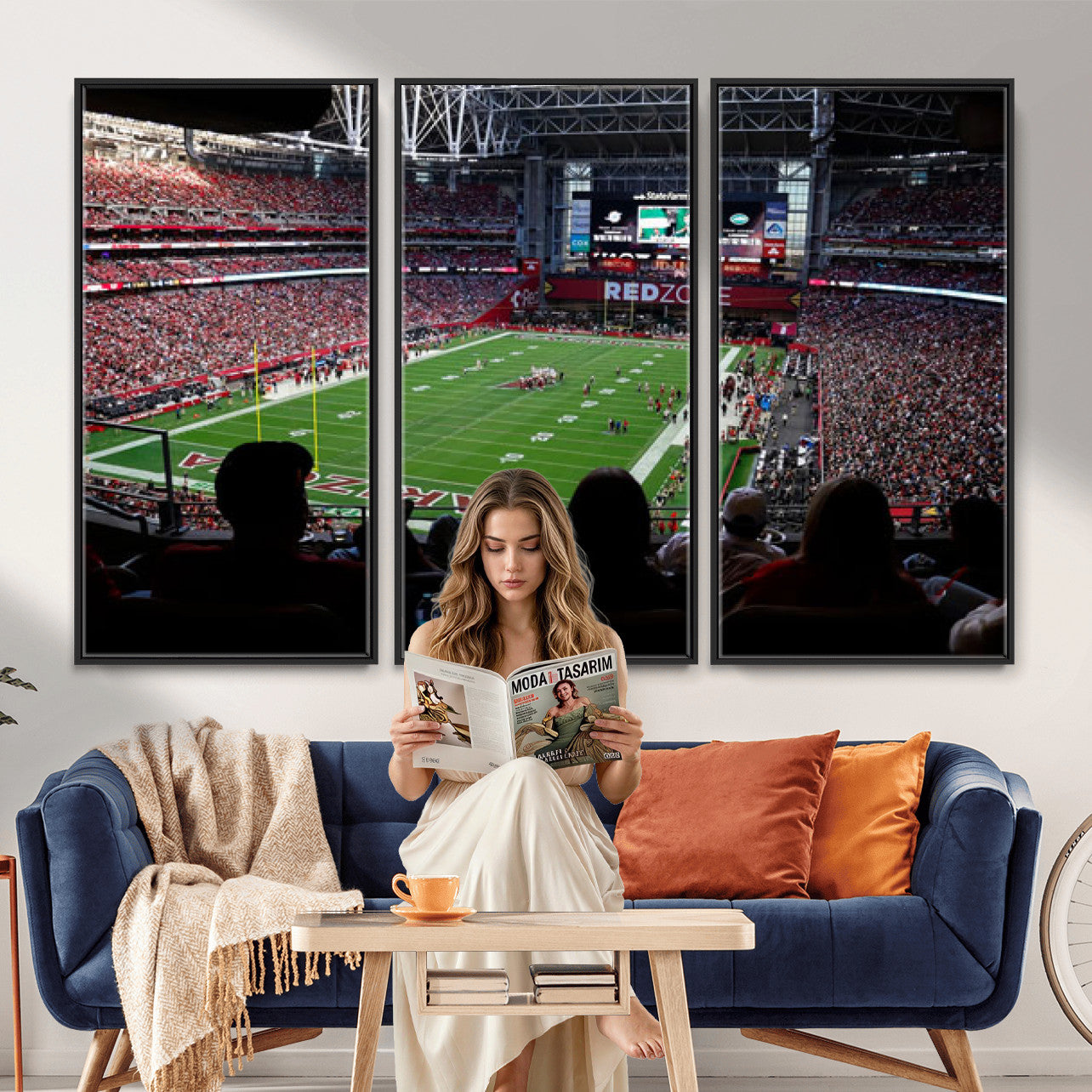 84196298-MGV-CV-36X24 - State Farm Stadium Canvas Wall Art, Arizona Cardinals Football Stadium Print, Glendale NFL Arena Photography Artwork
