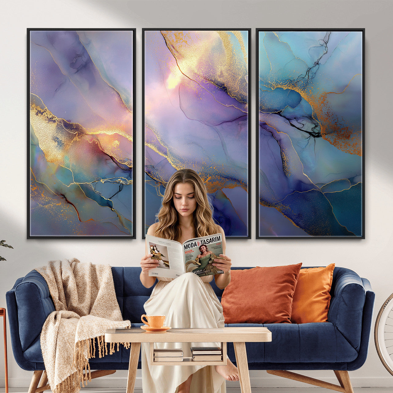 50939878-MGV-CV-36X24 - Colorful Abstract Canvas Wall Art Print, Vibrant Popup Color Art Print