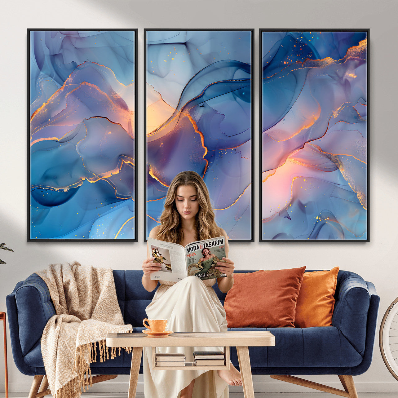 13710509-MGV-CV-36X24 - Colorful Abstract Canvas Wall Art Print, Vibrant Popup Color Art Print