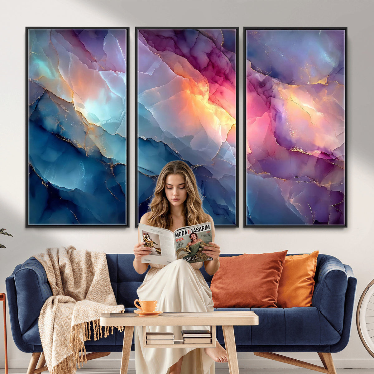 28163849-MGV-CV-36X24 - Colorful Abstract Canvas Wall Art Print, Vibrant Popup Color Art Print