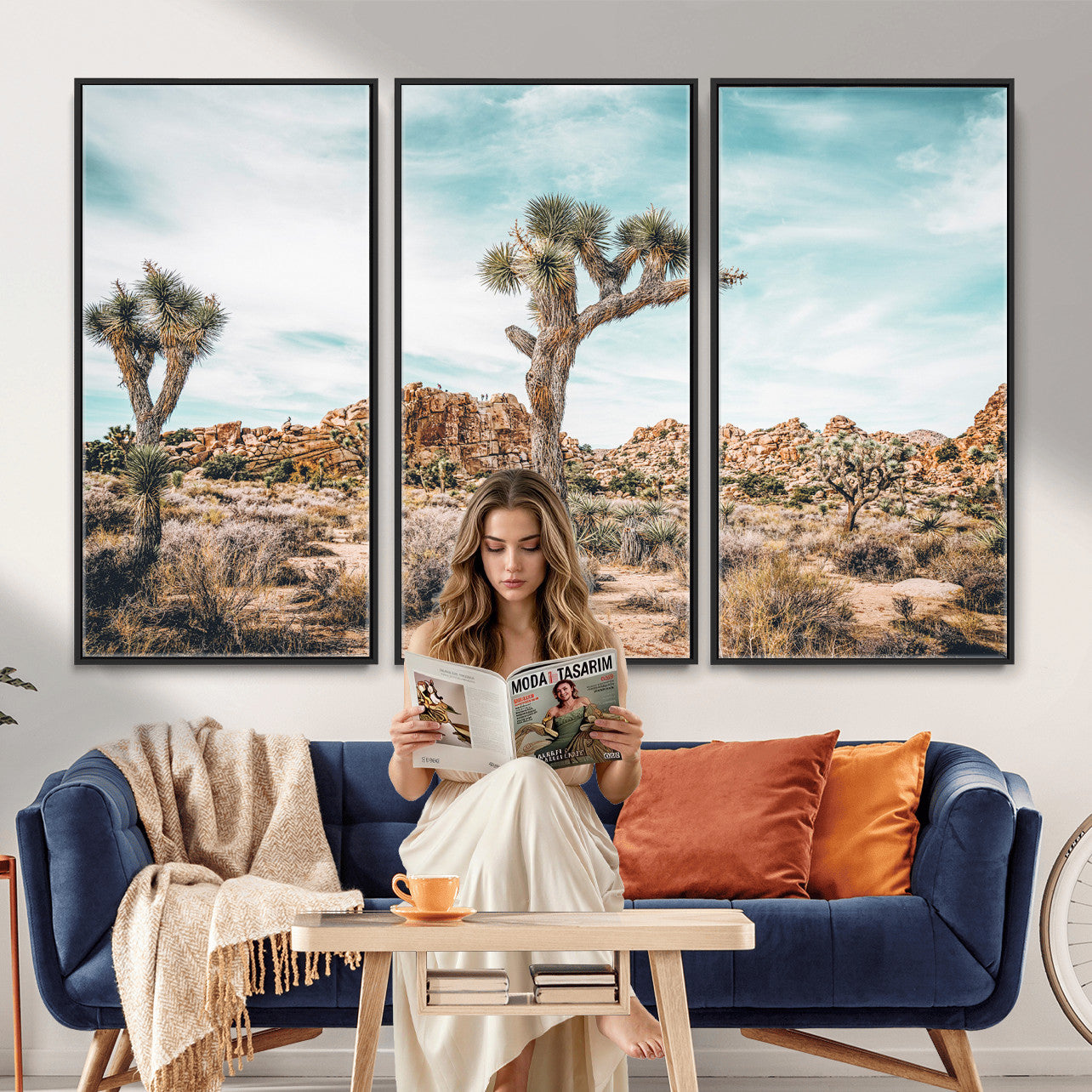 41451127-MGV-CV-36X24 - Joshua Tree National Park Canvas Wall Art Print, Desert Landscape Photography, Southwest Nature Decor - Ready to Hang