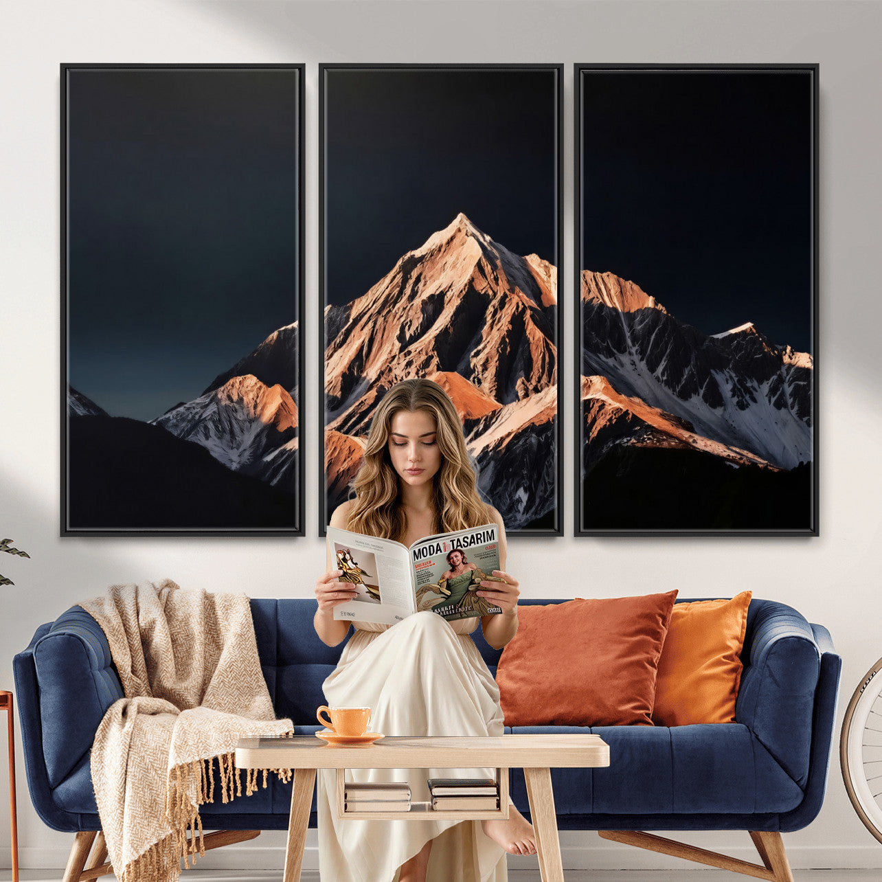 10196184-MGV-CV-36X24 - Snow Mountain Wall Art Canvas Print for Living Room Decor